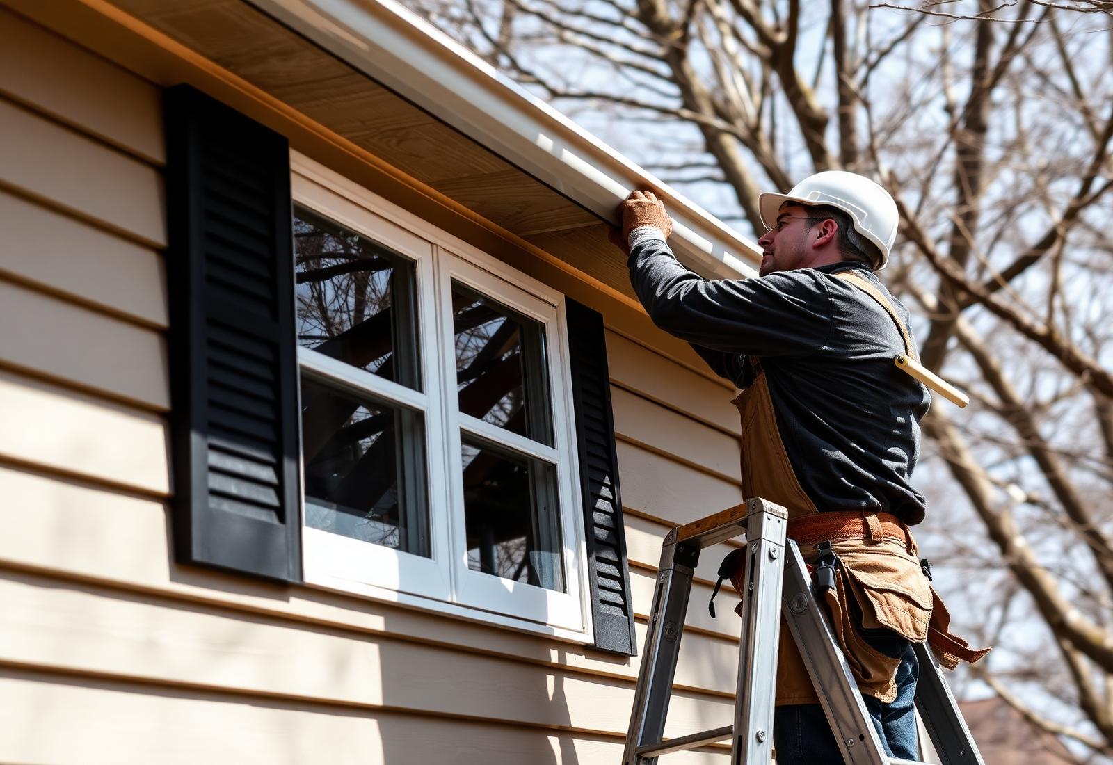 K.S. Wise Services contractor installing exterior siding on a home